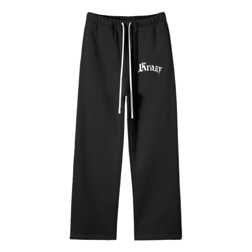 Unisex 'Charcoal Black' Straight Fleece Pants